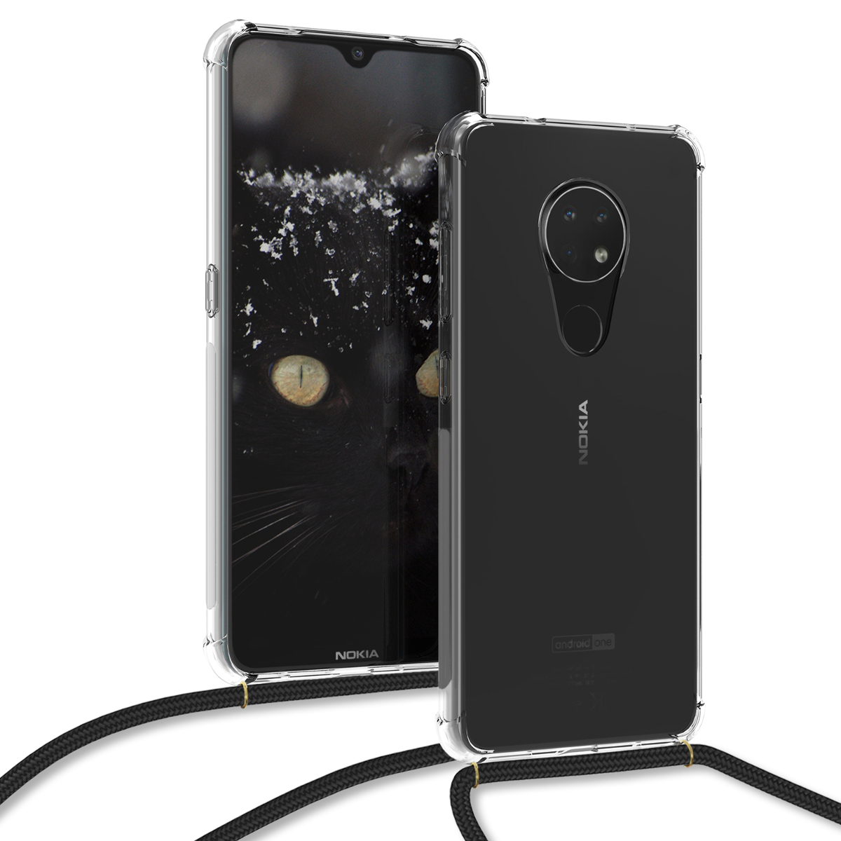 KW Θήκη Σιλικόνης με Λουράκι Λαιμού Nokia 6.2 - Transparent