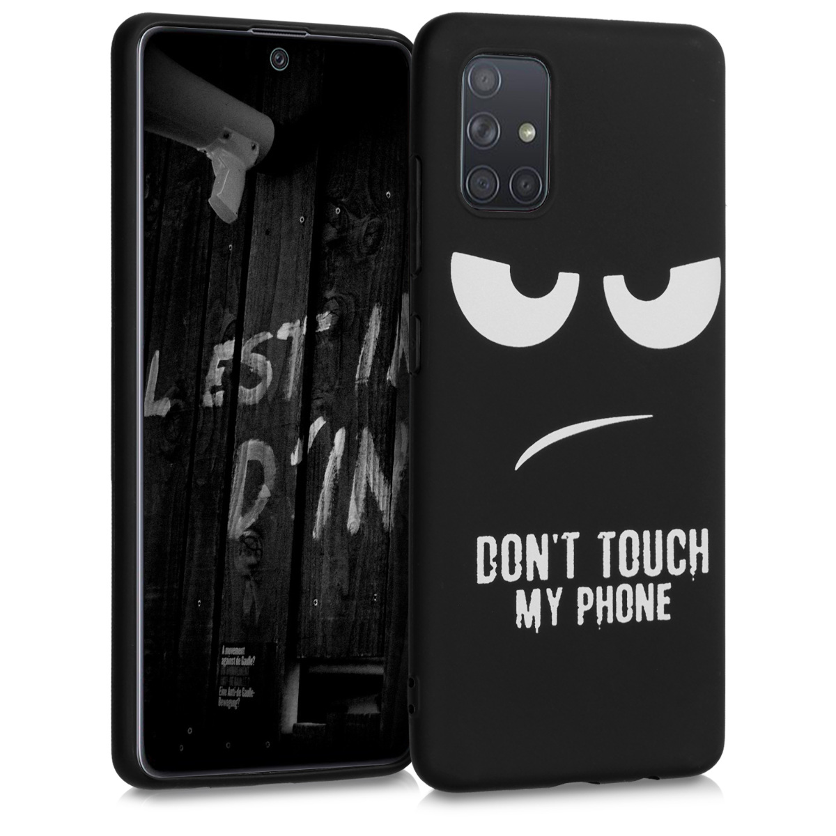 KW Θήκη Σιλικόνης Samsung Galaxy A71 - Don't Touch My Phone - White / Black