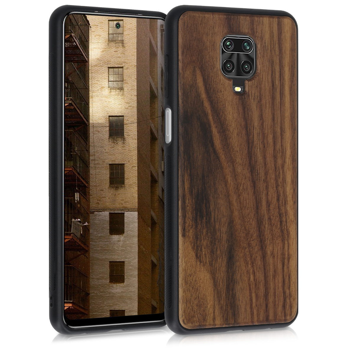 KW Σκληρή Ξύλινη Xiaomi Redmi Note 9S / 9 Pro / 9 Pro Max - Dark Brown 