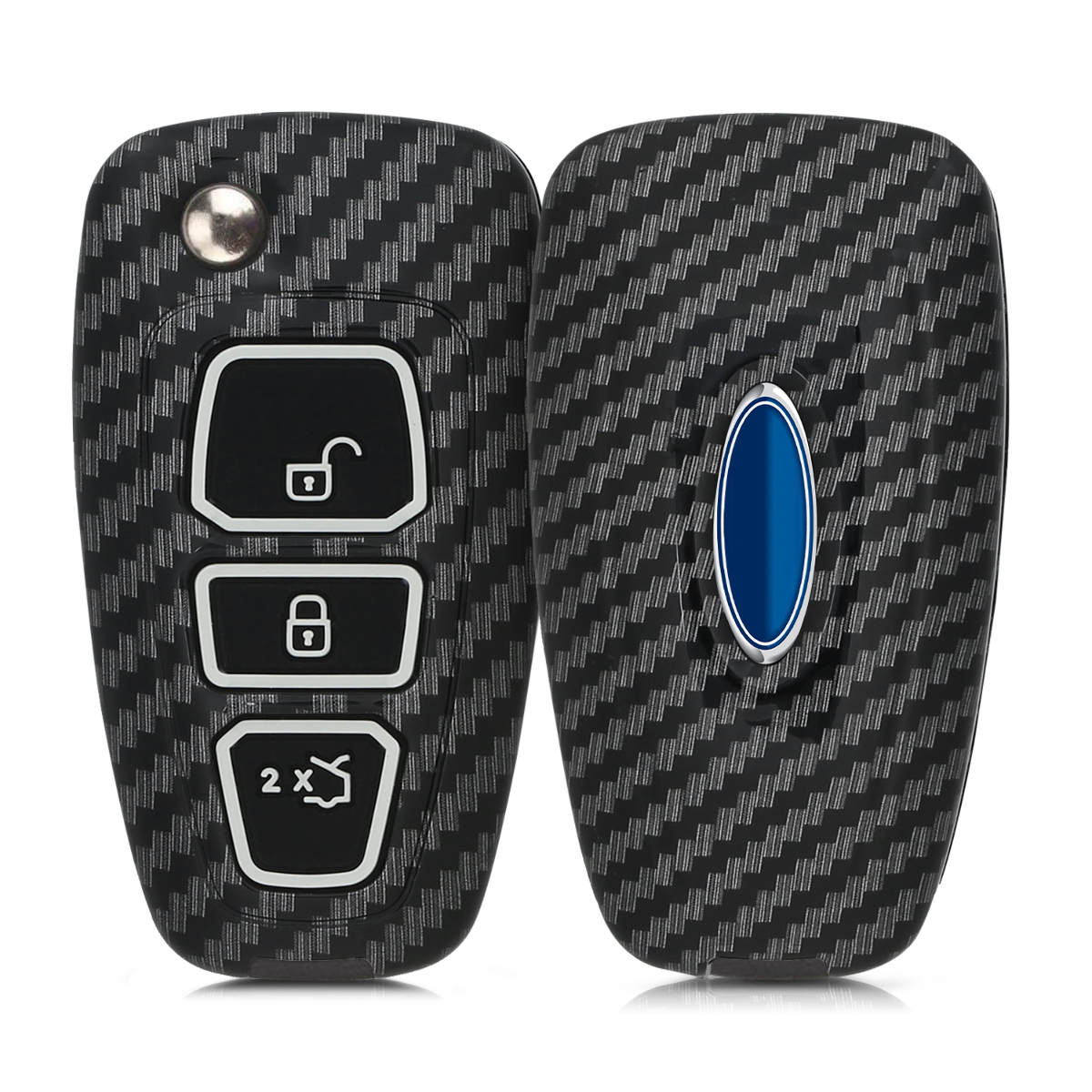 KW Σκληρή Θήκη Κλειδιού Ford - 3 Κουμπιά Hard - Carbon Black 