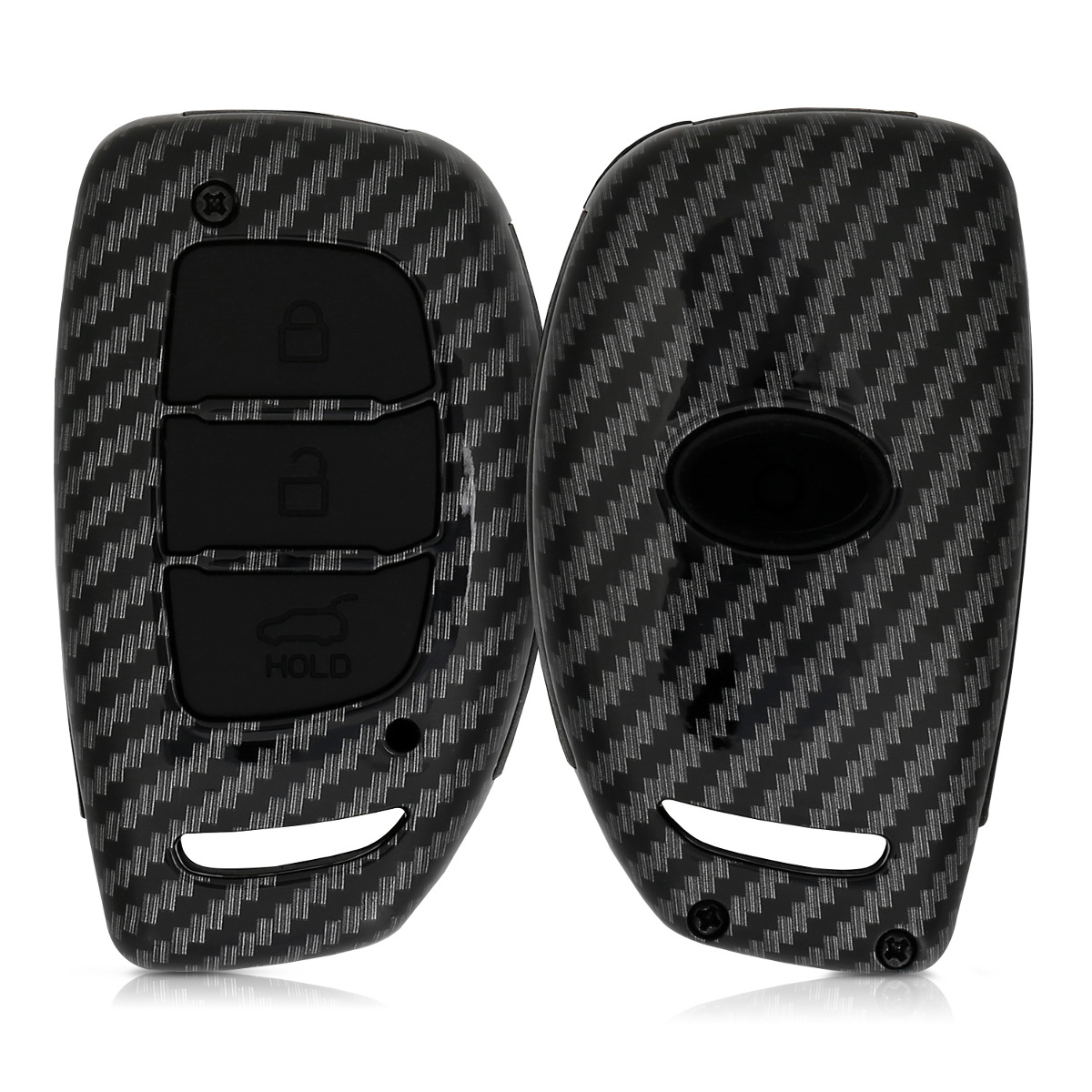 KW Σκληρή Θήκη Κλειδιού Hyundai / Kia - 3 Κουμπιά - Carbon Blac
