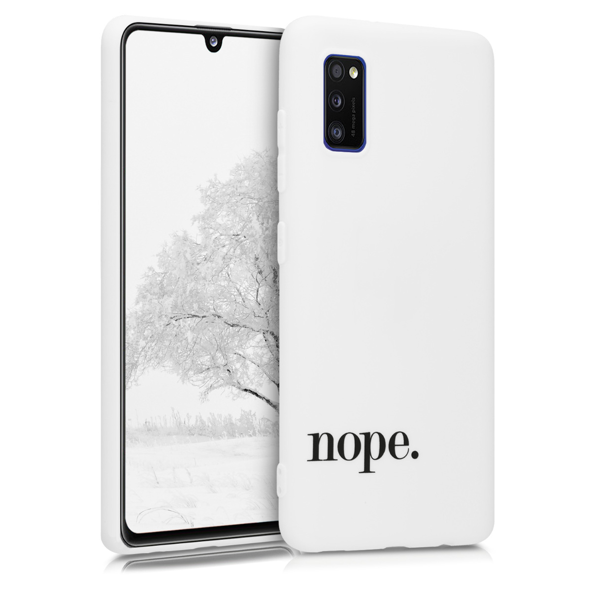 KW Θήκη Σιλικόνης Samsung Galaxy A41 - Nope Black / White