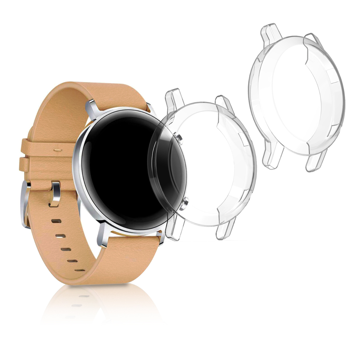 KW Θήκη Σιλικόνης Huawei Watch GT2 (42mm) - Transparent - 2 Τεμάχια