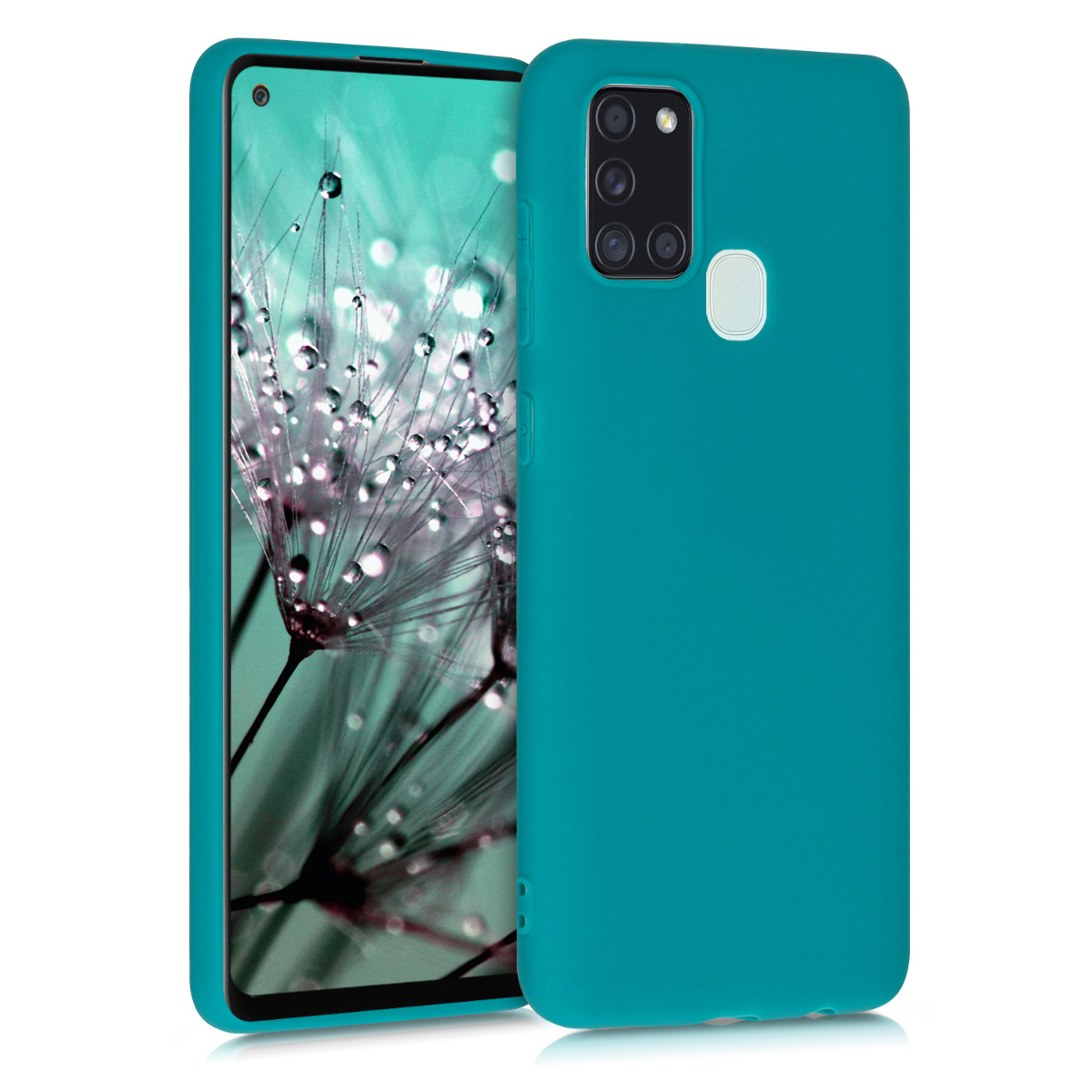 KW Θήκη Σιλικόνης Samsung Galaxy A21s - Soft Flexible Rubber - Teal Matte