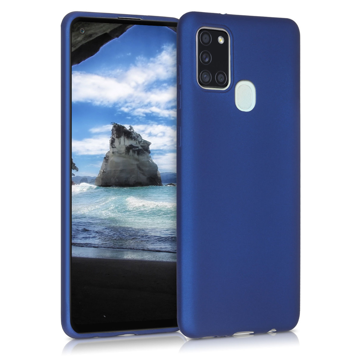 KW Θήκη Σιλικόνης Samsung Galaxy A21s - Metallic Blue