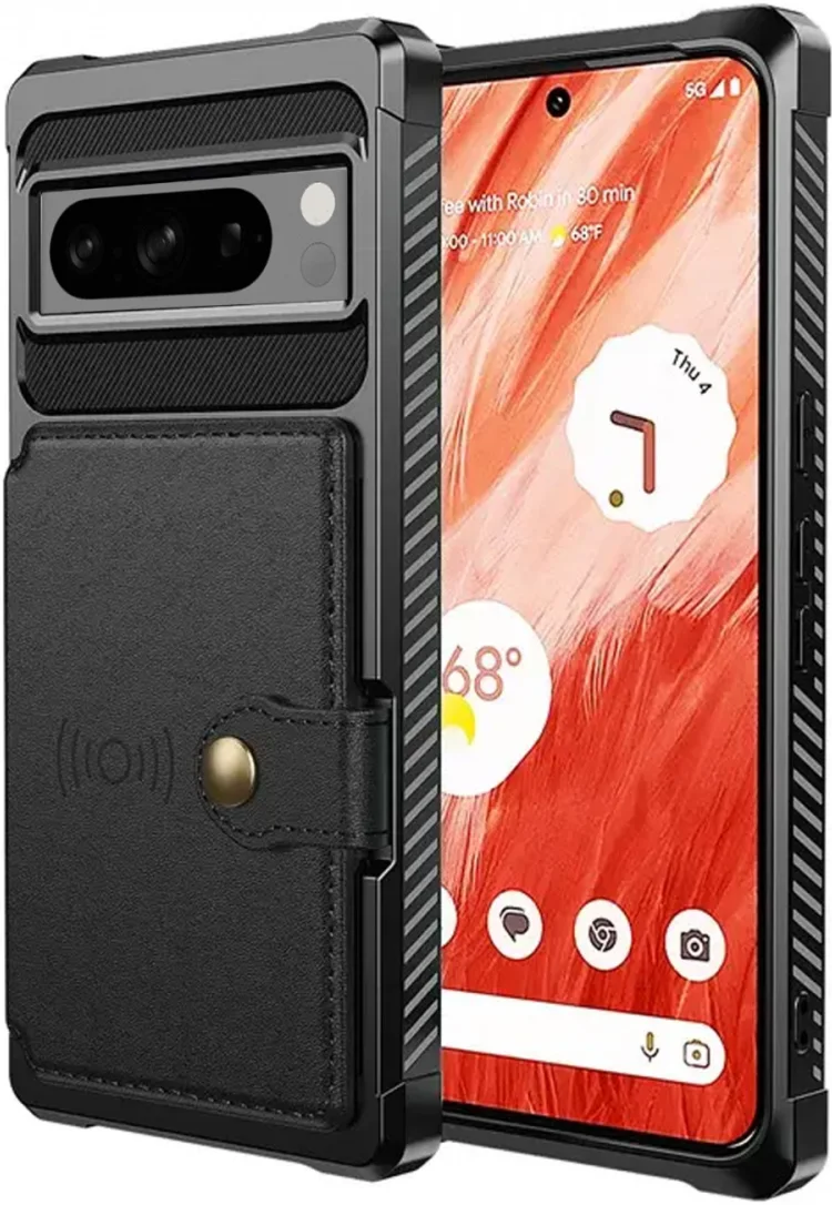 HappyCase 3 σε 1 - Θήκη Σιλικόνης με Ενσωματωμένο PU Πορτοφόλι - Google Pixel 8 Pro - Black