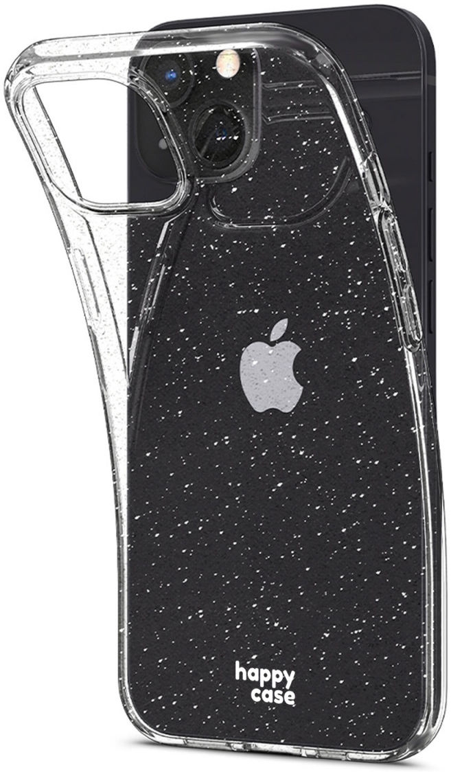 HappyCase Διάφανη Θήκη Σιλικόνης Apple iPhone 13 - Glitter Print