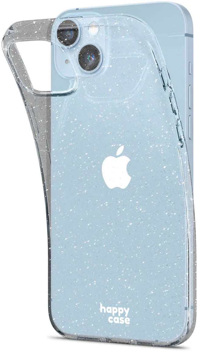 HappyCase Διάφανη Θήκη Σιλικόνης Apple iPhone 14 - Glitter Print