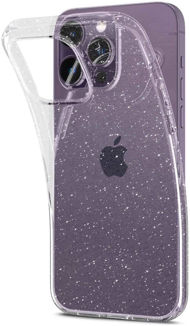 HappyCase Διάφανη Θήκη Σιλικόνης Apple iPhone 14 Pro - Glitter Print