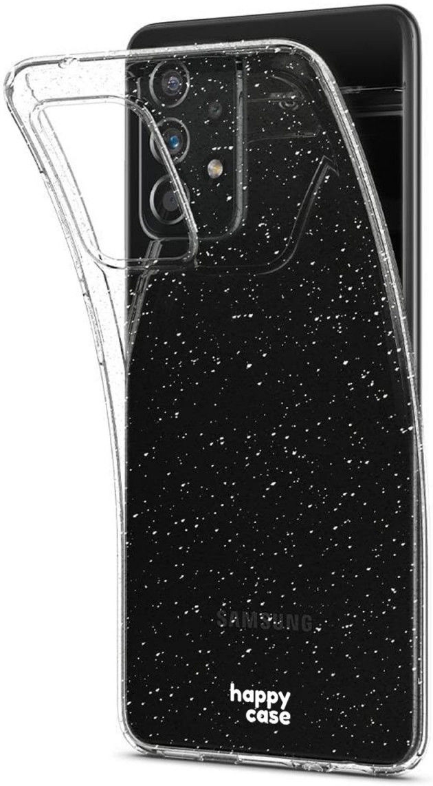 HappyCase Διάφανη Θήκη Σιλικόνης Samsung Galaxy A52 / A52s 5G - Glitter Print