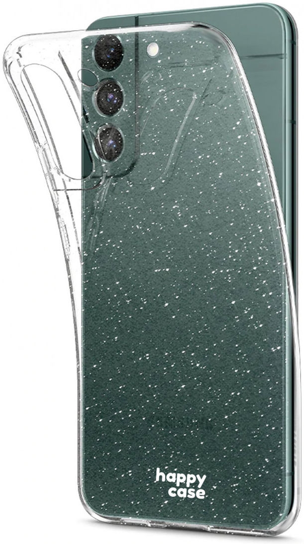 HappyCase Διάφανη Θήκη Σιλικόνης Samsung Galaxy S22 5G - Glitter Print 