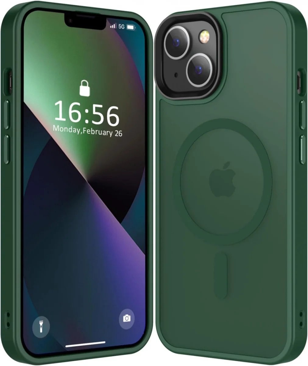 HappyCase Ημιδιάφανη Σκληρή Θήκη MagSafe - Apple iPhone 15 - Matte Midnight Green