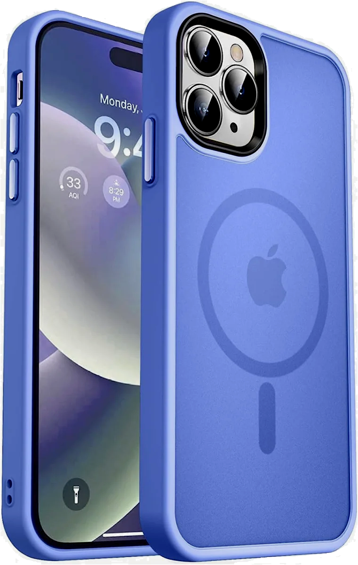 HappyCase Ημιδιάφανη Σκληρή Θήκη MagSafe - Apple iPhone 15 Pro - Matte Blue