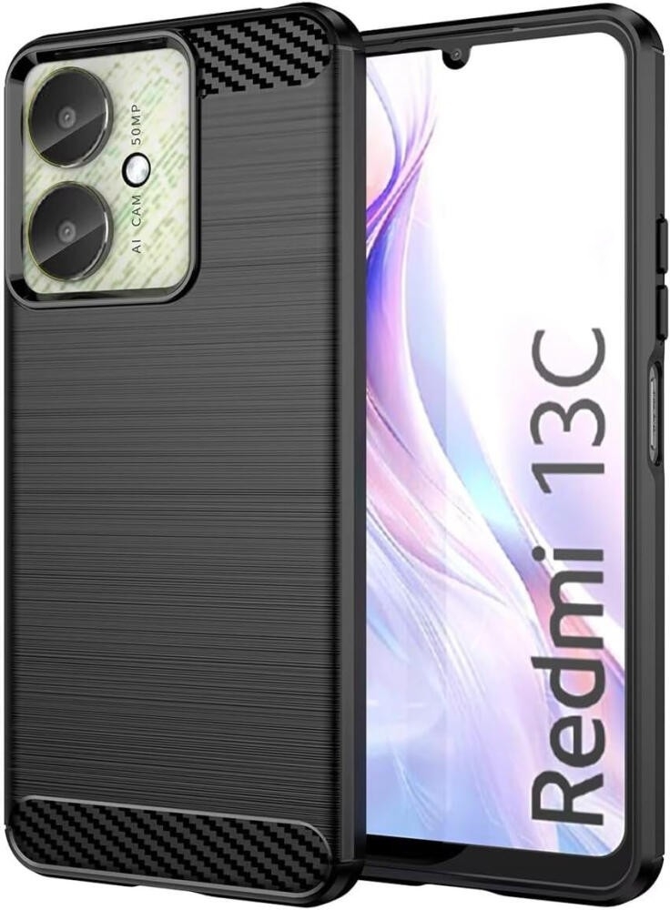 HappyCase Θήκη Σιλικόνης Brushed - Xiaomi Redmi 13C / Poco C65 - Black