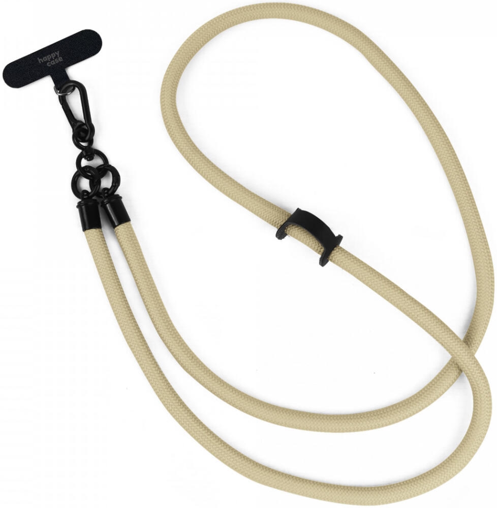 HappyCase Universal Αποσπώμενο Λουράκι Λαιμού για Θήκες Κινητών / Smartphones - Πάχος 10mm - Beige