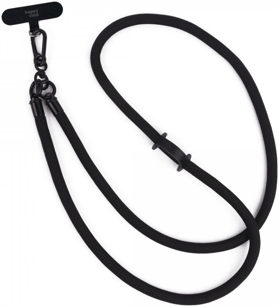 HappyCase Universal Αποσπώμενο Λουράκι Λαιμού για Θήκες Κινητών / Smartphones - Πάχος 10mm - Black