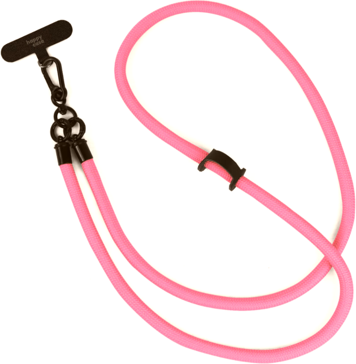 HappyCase Universal Αποσπώμενο Λουράκι Λαιμού για Θήκες Κινητών / Smartphones - Πάχος 10mm - Pink 