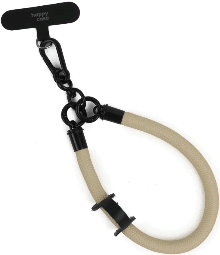 HappyCase Universal Αποσπώμενο Λουράκι Χειρός για Θήκες Κινητών / Smartphones - Πάχος 10mm - Beige
