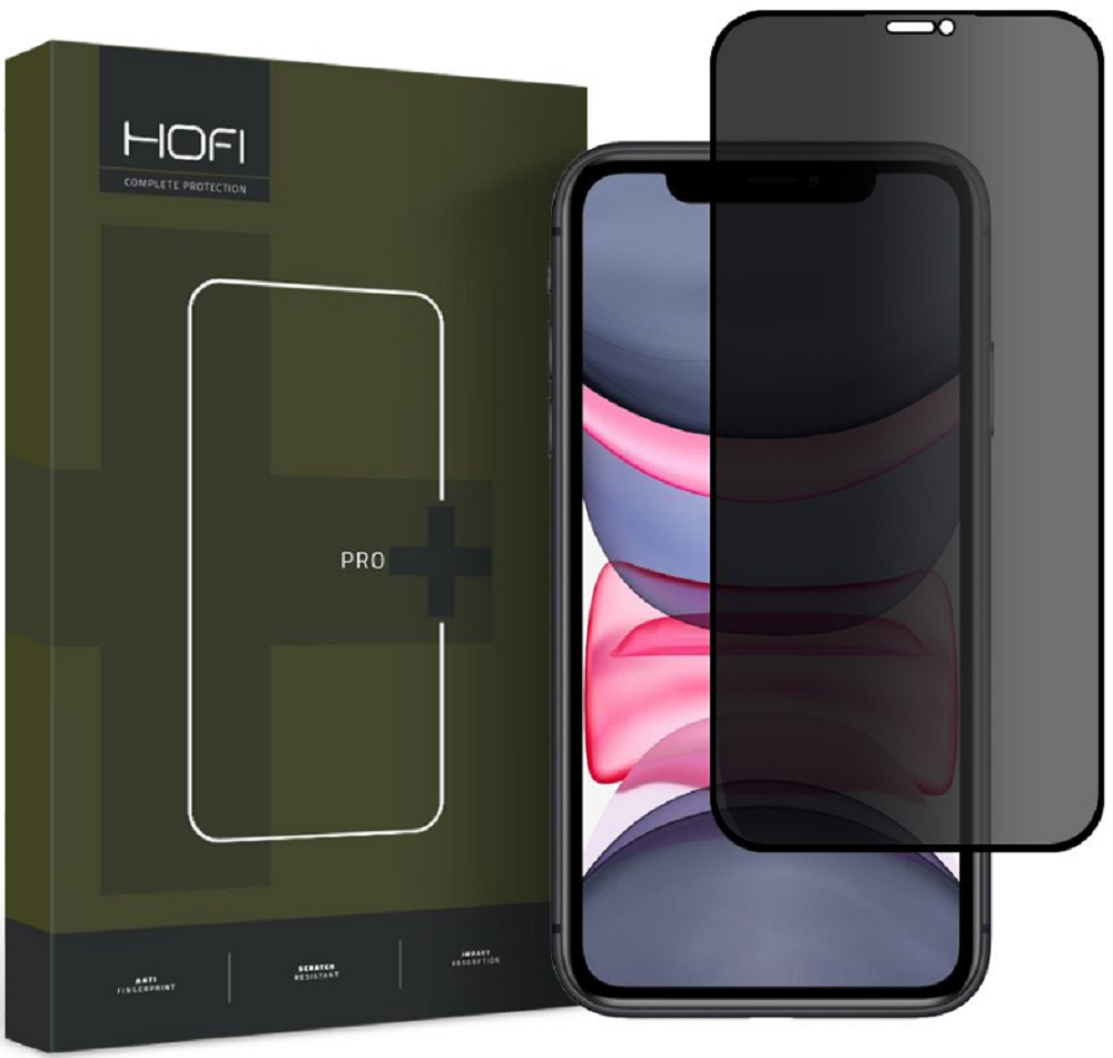 Hofi Anti Spy Pro+ Tempered Glass Privacy - Full Face Αντιχαρακτικό Γυαλί Προστασίας Απορρήτου Οθόνης - Apple iPhone 11 / XR - Black
