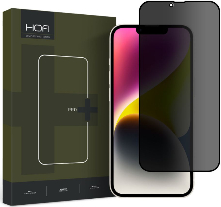 Hofi Anti Spy Pro+ Tempered Glass Privacy - Full Face Αντιχαρακτικό Γυαλί Προστασίας Απορρήτου Οθόνης - Apple iPhone 16e / 14 / 13 / 13 Pro - Black
