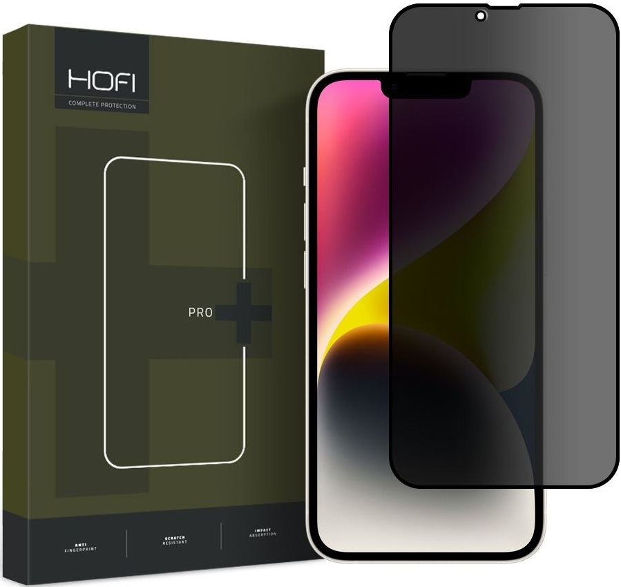 Hofi Anti Spy Pro+ Tempered Glass Privacy - Full Face Αντιχαρακτικό Γυαλί Προστασίας Απορρήτου Οθόνης - Apple iPhone 14 Plus / 13 Pro Max - Black (9490713933541)