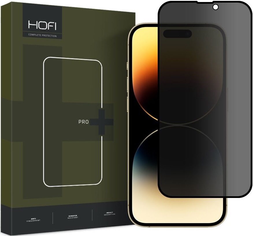 Hofi Anti Spy Pro+ Tempered Glass Privacy - Full Face Αντιχαρακτικό Γυαλί Προστασίας Απορρήτου Οθόνης - Apple iPhone 15 Pro - Black