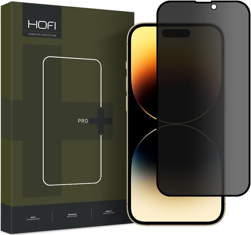 Hofi Anti Spy Pro+ Tempered Glass Privacy - Full Face Αντιχαρακτικό Γυαλί Προστασίας Απορρήτου Οθόνης - Apple iPhone 15 Pro Max - Black