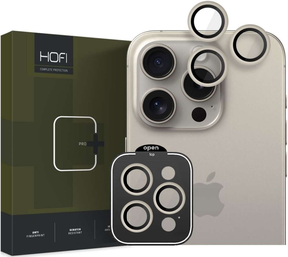 Hofi Camring Pro+ Αντιχαρακτικό Γυαλί Προστασίας για Φακό Κάμερας - Apple iPhone 15 Pro / 15 Pro Max - Titanium