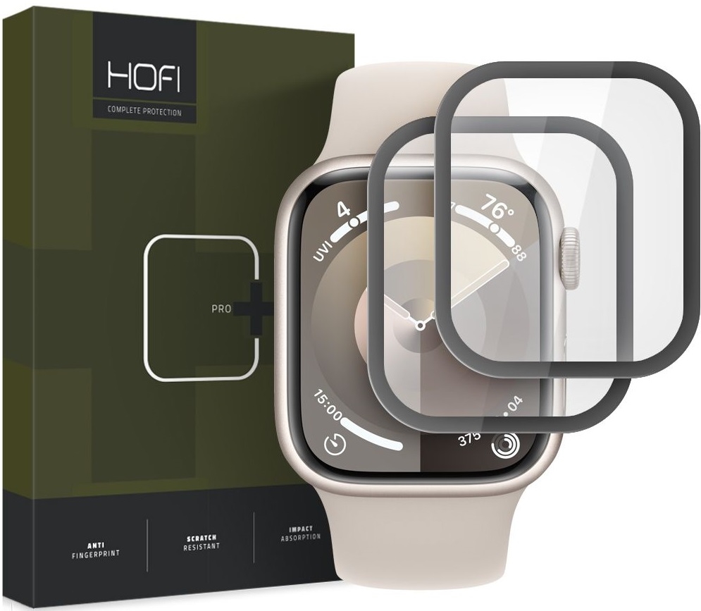 Hofi Premium Pro+ Hybrid Tempered Glass - Αντιχαρακτικό Γυαλί Οθόνης - Apple Watch 9 / 8 / 7 41mm - 2 Τεμάχια - Black