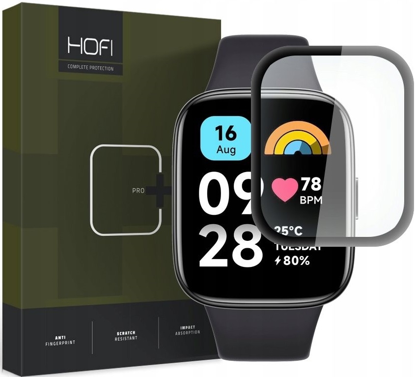 Hofi Premium Pro+ Hybrid Tempered Glass - Xiaomi Redmi Watch 3 Active - Black