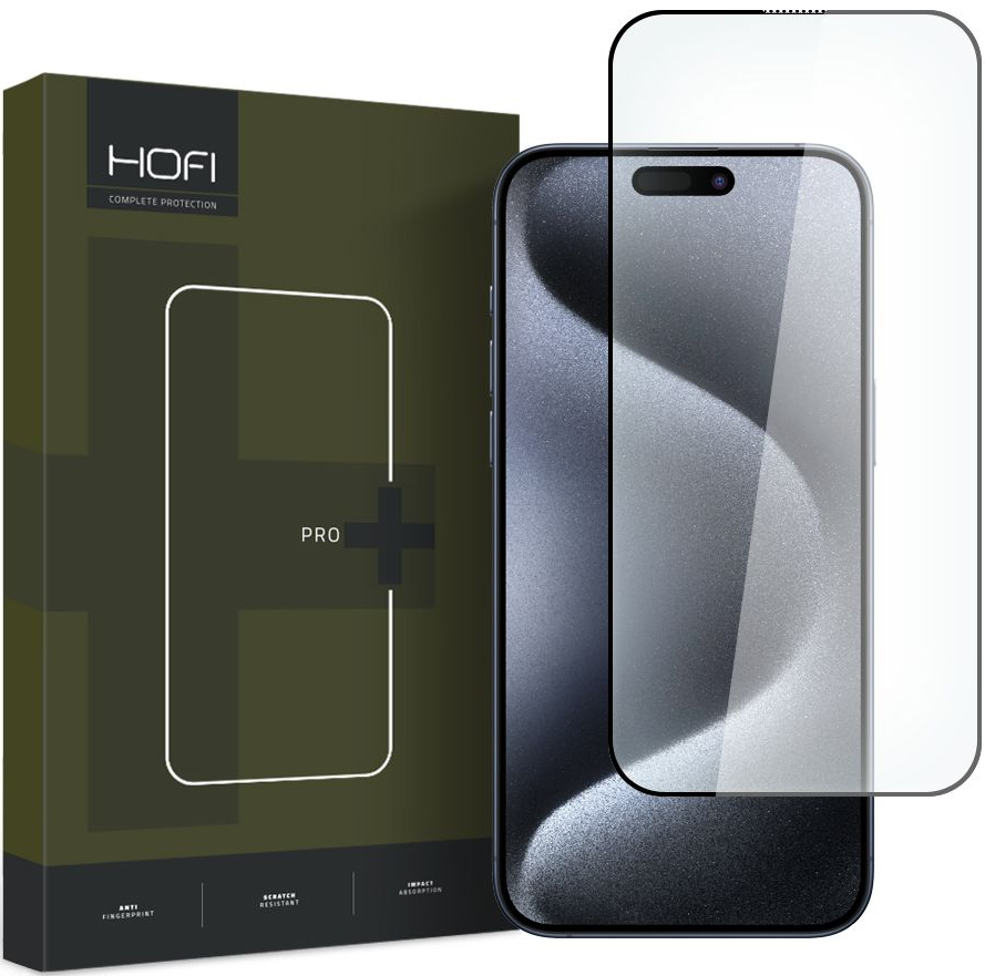 Hofi Premium Pro+ Tempered Glass - Fullface Αντιχαρακτικό Γυαλί Οθόνης - Apple iPhone 15 Pro - Black (9319456604764)