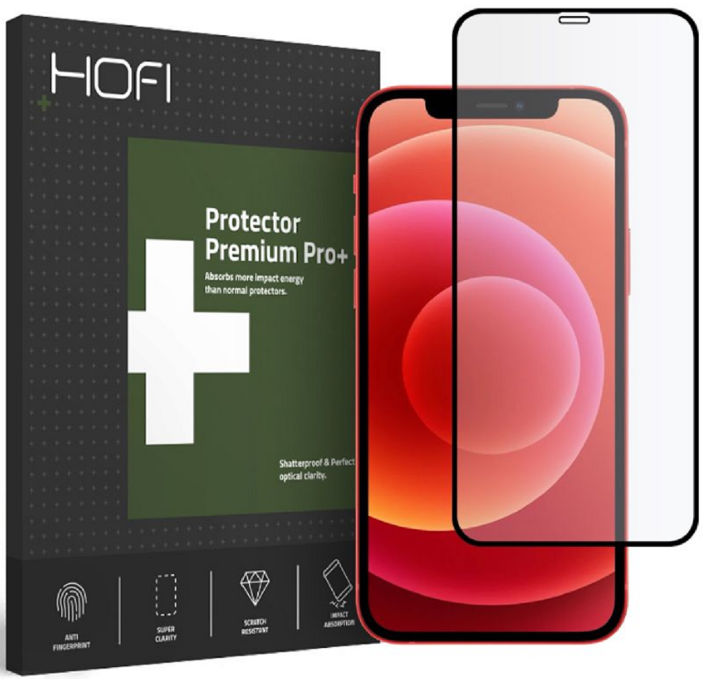 Hofi Premium Pro+ Tempered Glass - Fullface Αντιχαρακτικό Γυαλί Οθόνης - Apple iPhone 12 / 12 Pro - Black
