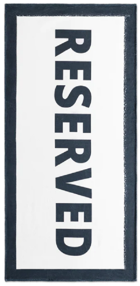 Homelevel Beach Towel Printed - Απορροφητική Πετσέτα Θαλάσσης - 90 x 180cm - Reserved / White 