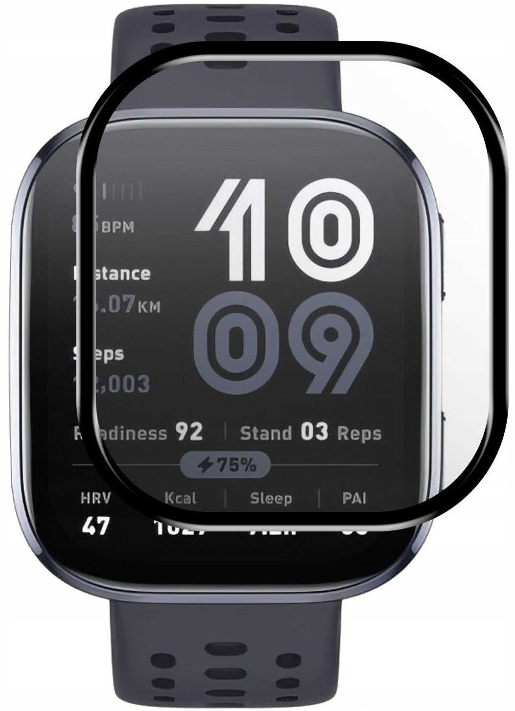 Hybrid Glass Amazfit Bip 6 Spacecase Smartwatch Αντιχαρακτικό Προστατευτικό Υβριδικό Οθόνης Black