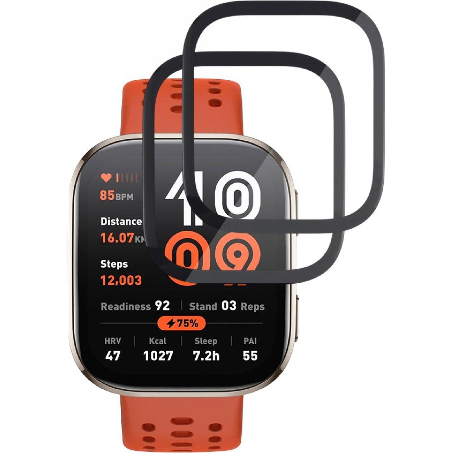 Hybrid Glass Amazfit Bip 6 Techsuit Nano Flex Full Face Αντιχαρακτικό Υβριδικό Γυαλί Προστασίας Οθόνης 2 Τεμάχια Black