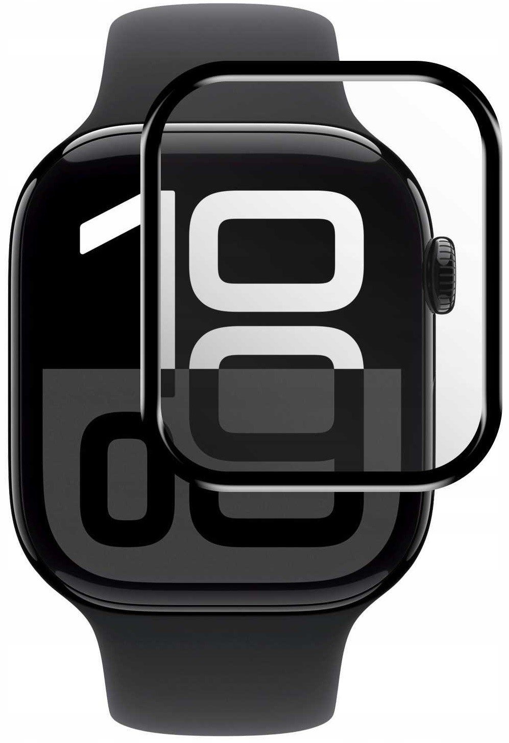 Hybrid Glass Apple Watch 11 / 10 46mm Spacecase Smartwatch Αντιχαρακτικό Προστατευτικό Υβριδικό Οθόνης Black