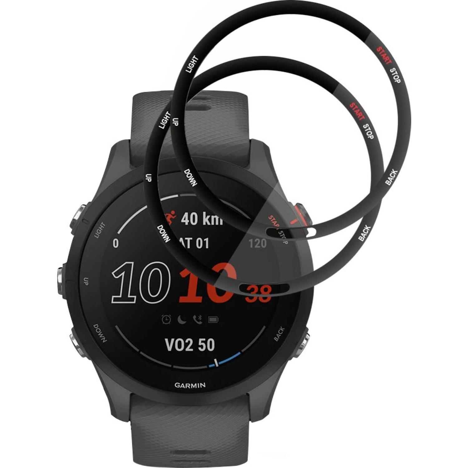 Hybrid Glass Garmin Forerunner 255 / 255 Music Techsuit Nano Flex Full Face Αντιχαρακτικό Υβριδικό Γυαλί Προστασίας Οθόνης 2 Τεμάχια Black