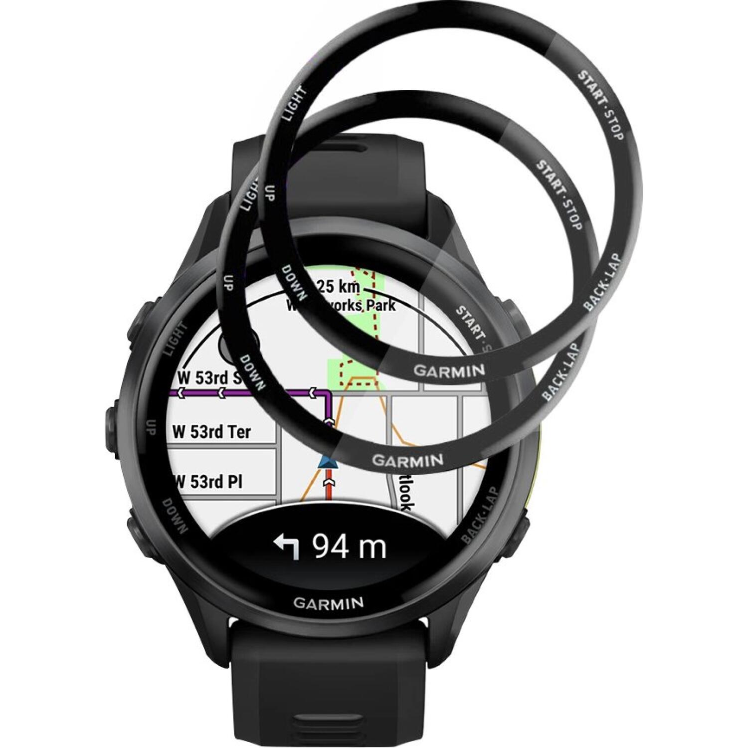 Hybrid Glass Garmin Forerunner 970 / 570 47mm Techsuit Nano Flex Full Face Αντιχαρακτικό Υβριδικό Γυαλί Προστασίας Οθόνης 2 Τεμάχια Black