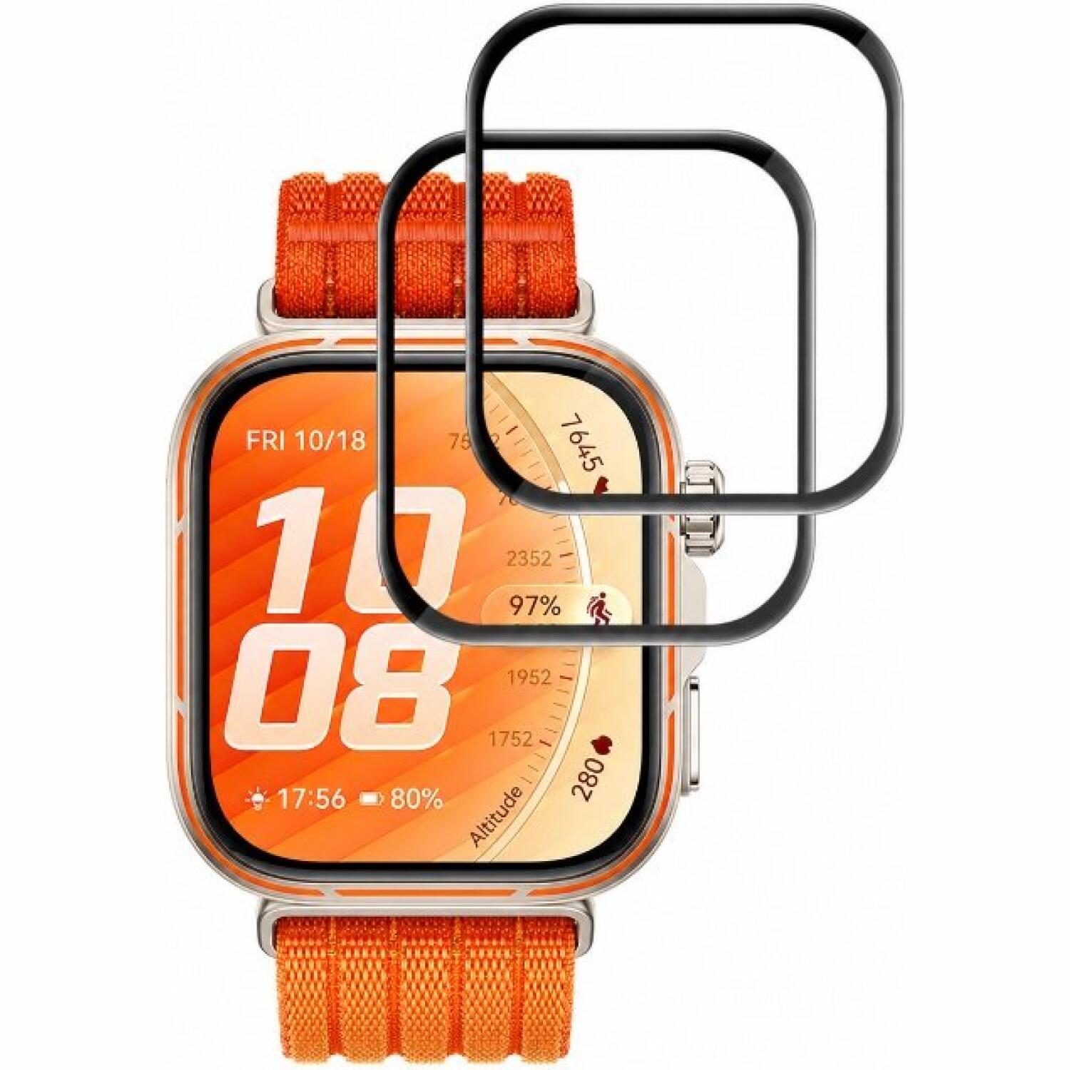 Hybrid Glass Huawei Watch Fit 5 Pro Techsuit Nano Flex Full Face Αντιχαρακτικό Υβριδικό Γυαλί Προστασίας Οθόνης 2 Τεμάχια Black