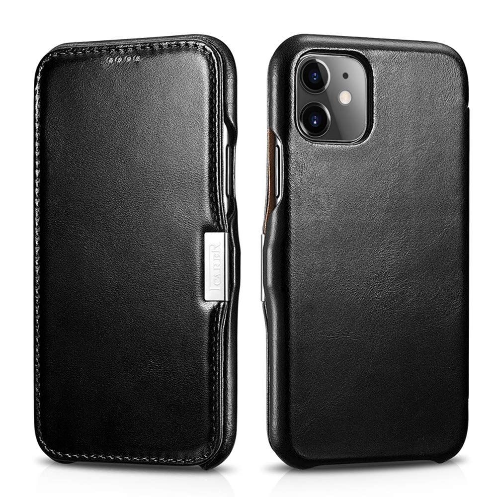 iCarer Vintage Series Side-Open Δερμάτινη Θήκη iPhone 11 - Black