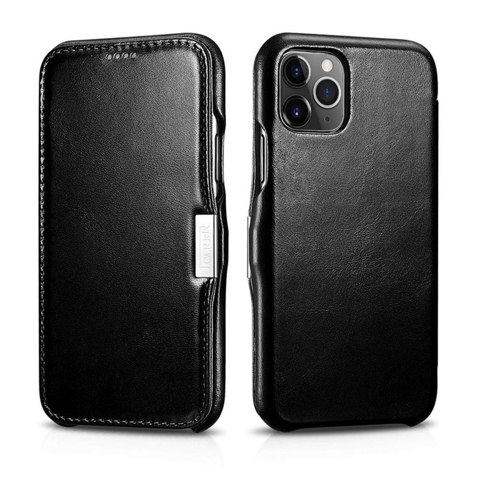 iCarer Vintage Series Side-Open Δερμάτινη Θήκη iPhone 11 Pro Max - Black