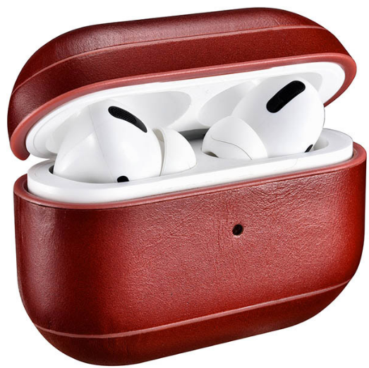 iCarer Vintage Δερμάτινη Θήκη για Apple AirPods Pro 1st Gen - Red