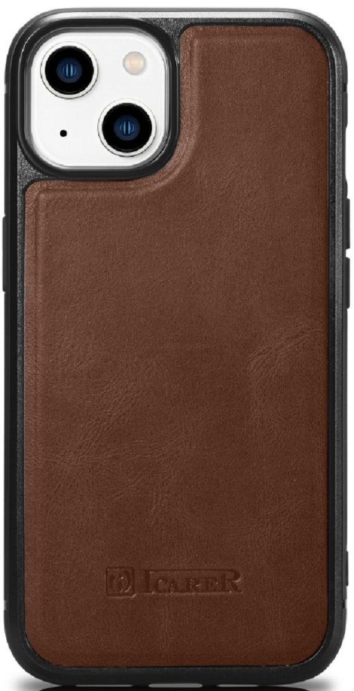 iCarer Oil Wax Leather Cover - Δερμάτινη Θήκη με TPU Bumper - Apple iPhone 14 - Brown