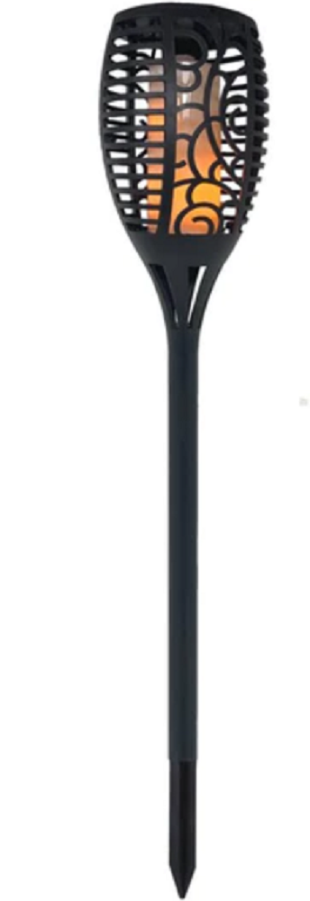 Jemidi Solar LED Torche with Flame Optics - Διακοσμητικός Ηλιακός Πυρσός LED Κήπου - 75cm - Black