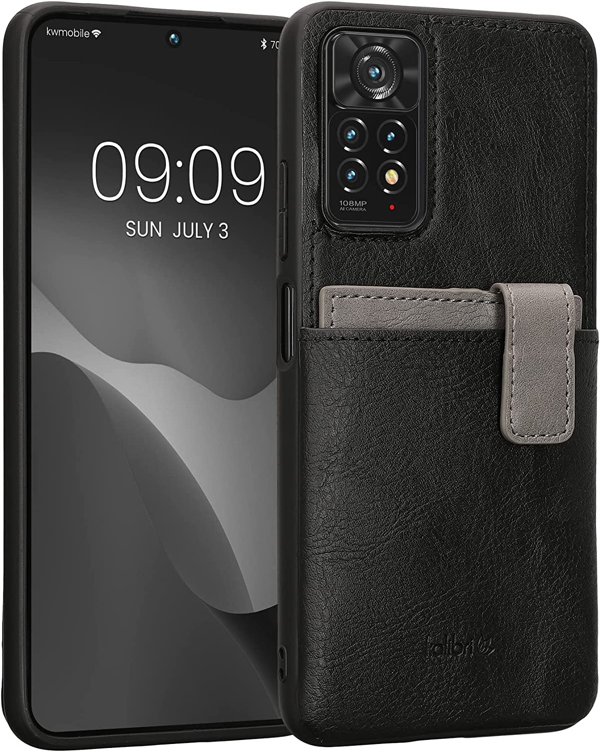 Kalibri 2 in 1 Σκληρή Θήκη - Πορτοφόλι με TPU Bumper και Αποσπώμενη Θήκη για Κάρτες - Xiaomi Redmi Note 11 Pro / Redmi Note 12 Pro 4G - Black / Light Grey