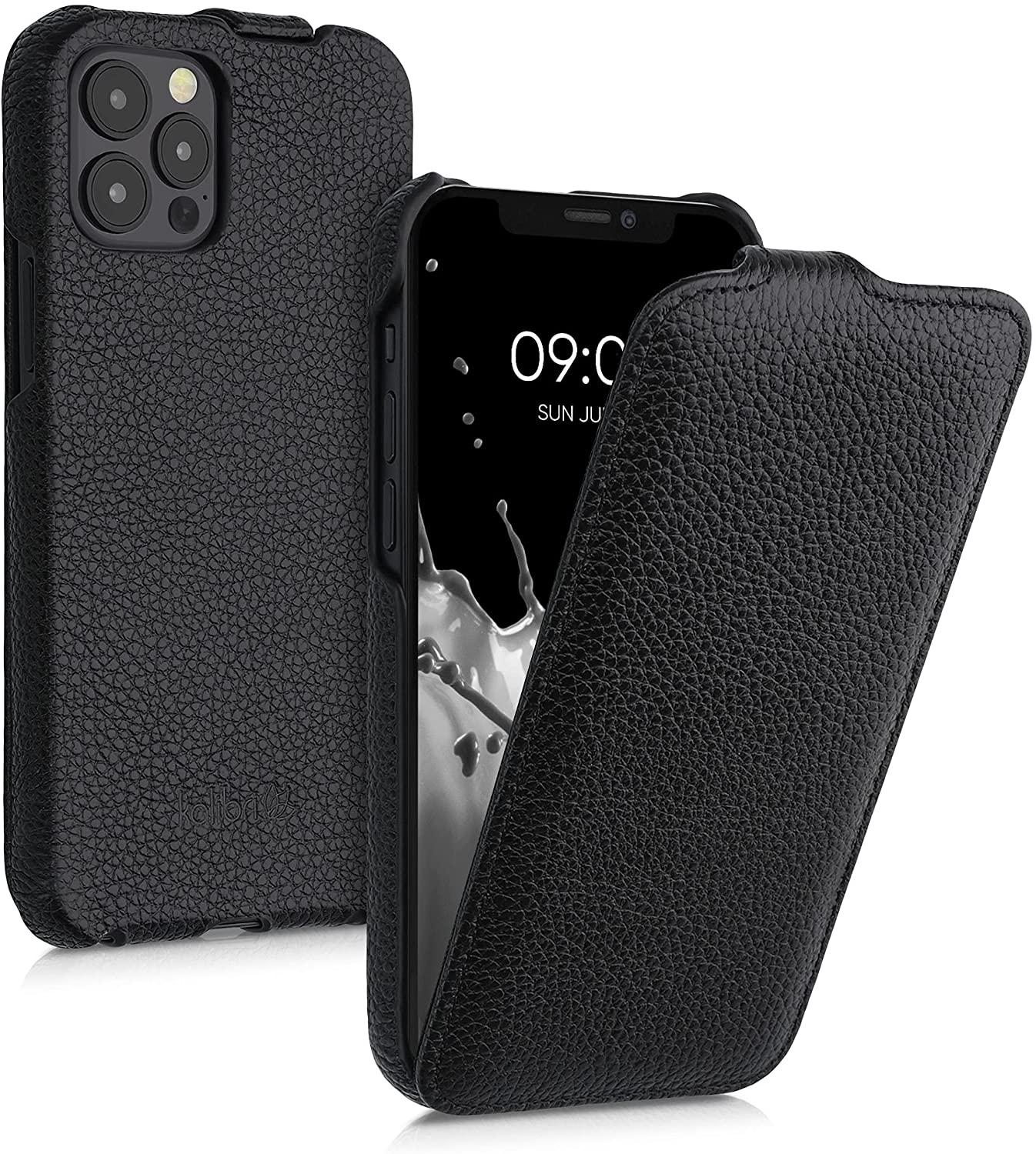 Kalibri Δερμάτινη Θήκη Flip Apple iPhone 12 / 12 Pro - Ultra Slim Leather Protective Phone Cover - Black