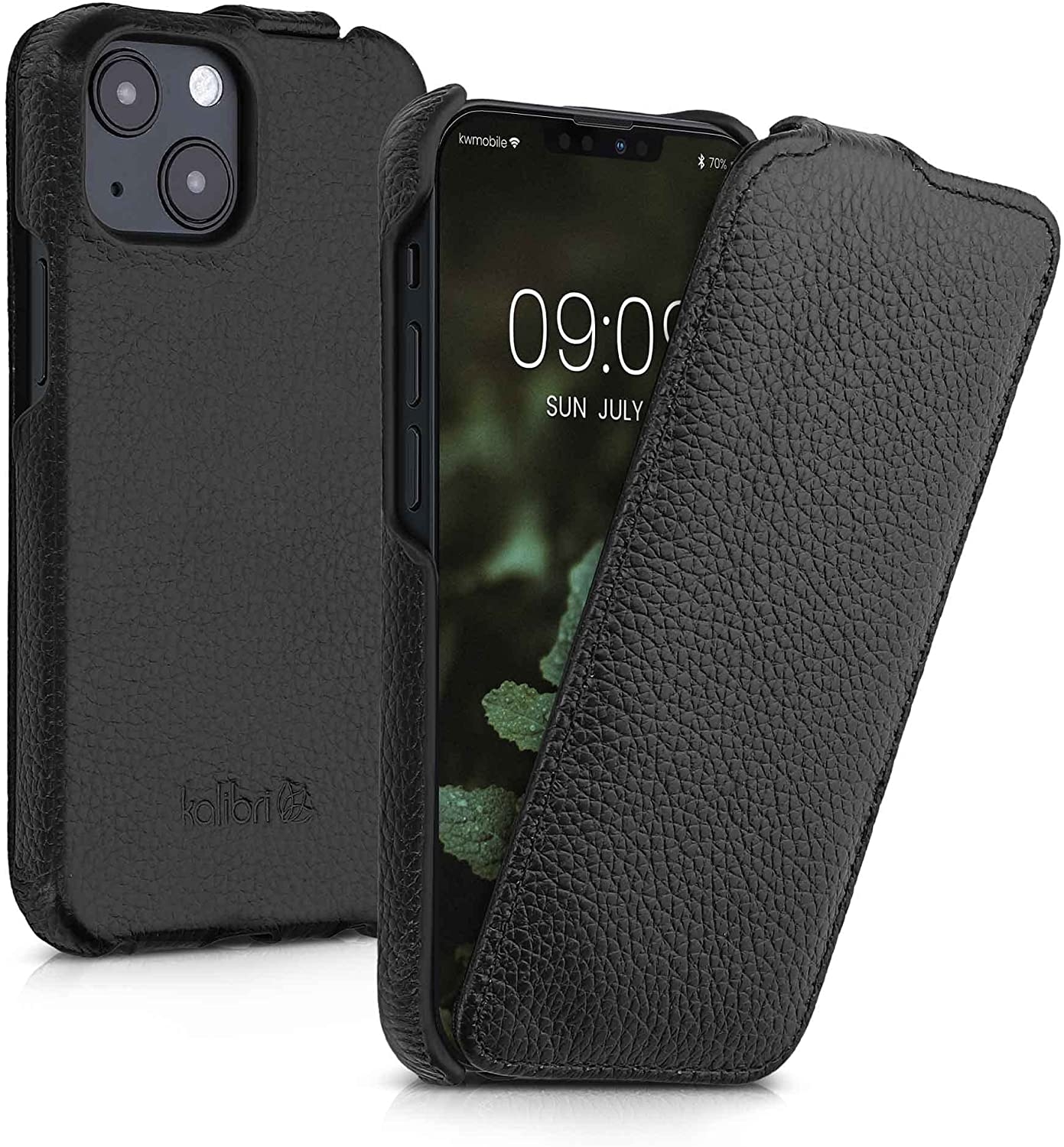Kalibri Δερμάτινη Θήκη Flip Apple iPhone 13 mini - Ultra Slim Leather Protective Phone Cover - Black