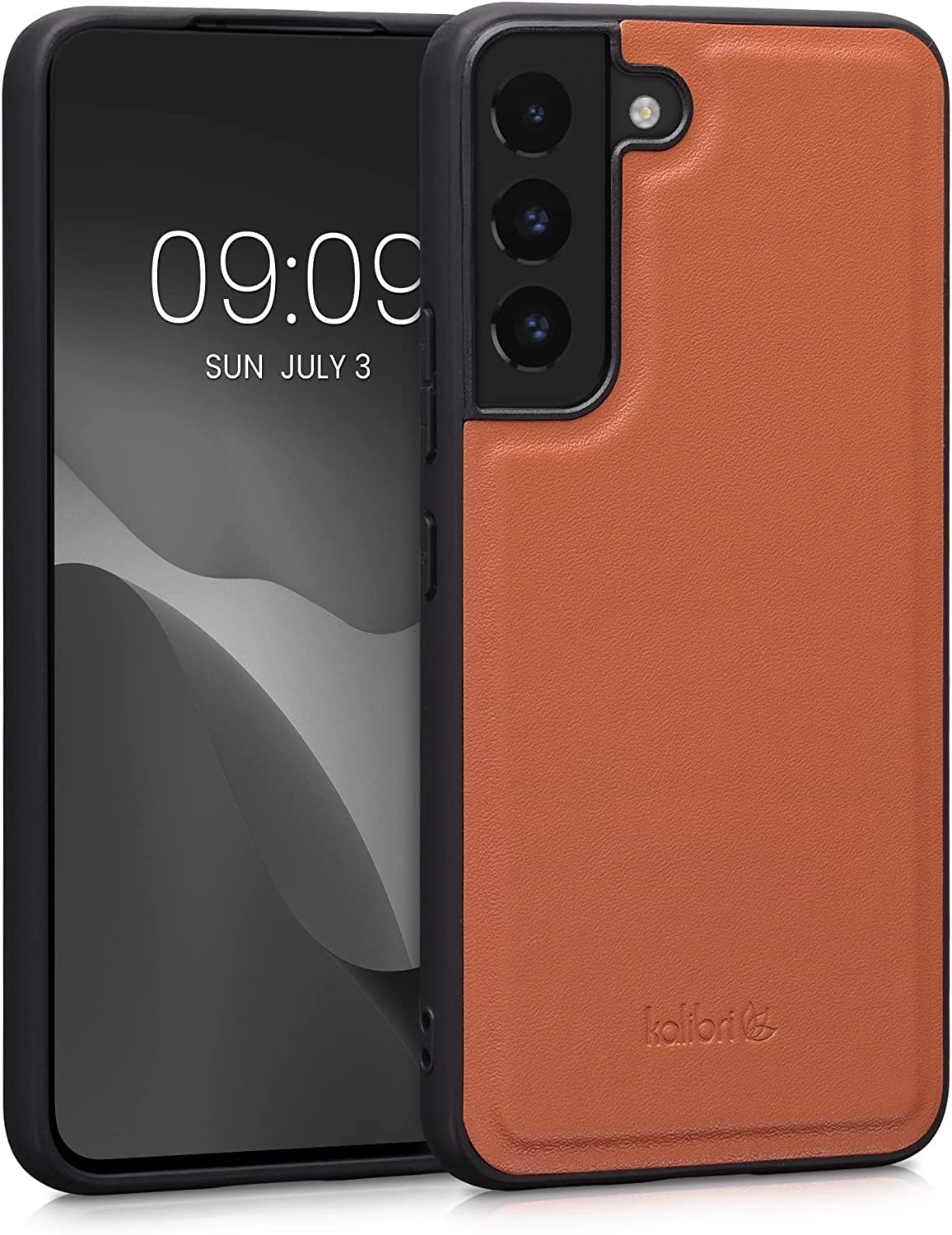 Kalibri Σκληρή Δερμάτινη Θήκη με TPU Bumper - Samsung Galaxy S22 5G - Orange