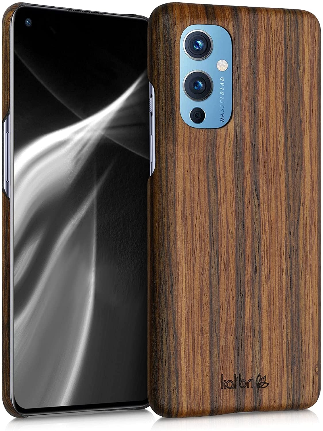 Kalibri Σκληρή Ξύλινη Θήκη OnePlus 9 - Dark Brown