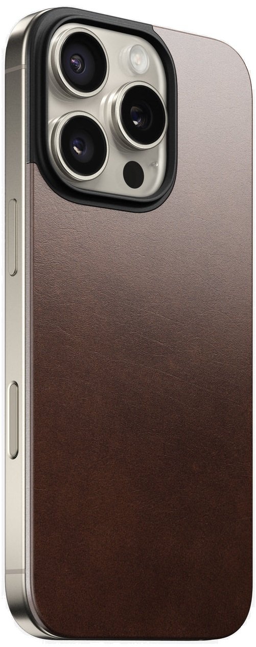 Κάλυμμα iPhone 16 Pro Nomad Magnetic Leather Back Horween Μαγνητικό Δερμάτινο Πλάτης με MagSafe Rustic Brown